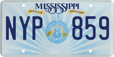 MS license plate NYP859