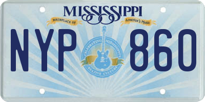 MS license plate NYP860