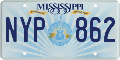 MS license plate NYP862