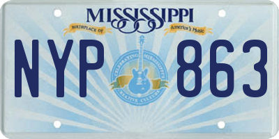 MS license plate NYP863