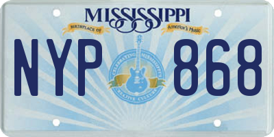 MS license plate NYP868