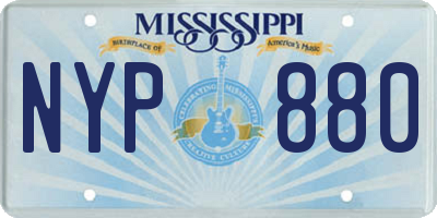 MS license plate NYP880