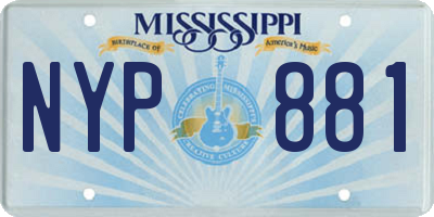 MS license plate NYP881