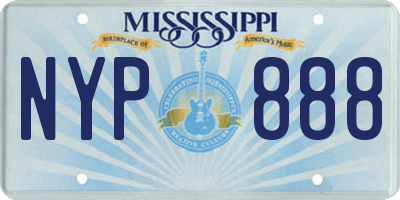 MS license plate NYP888