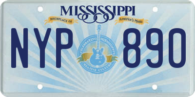 MS license plate NYP890
