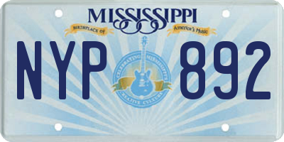 MS license plate NYP892