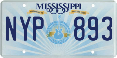 MS license plate NYP893