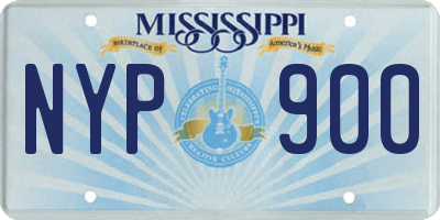 MS license plate NYP900