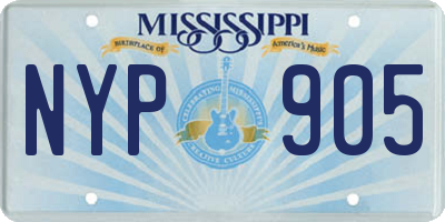 MS license plate NYP905