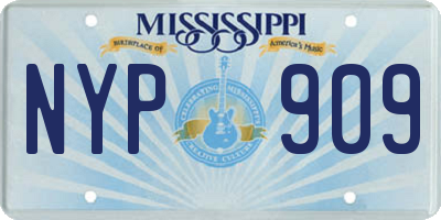 MS license plate NYP909