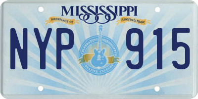 MS license plate NYP915
