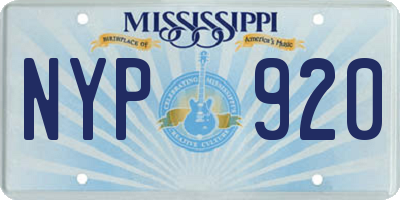 MS license plate NYP920