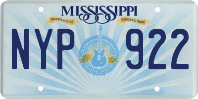 MS license plate NYP922