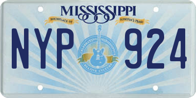 MS license plate NYP924
