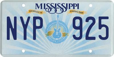 MS license plate NYP925