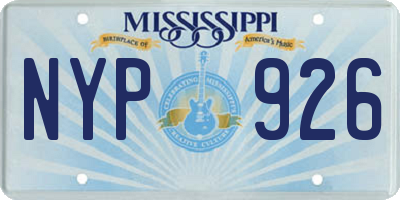 MS license plate NYP926