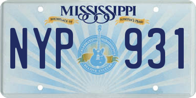 MS license plate NYP931