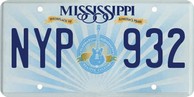 MS license plate NYP932