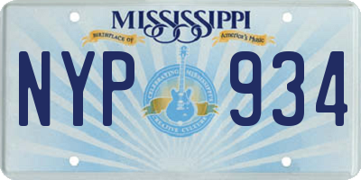 MS license plate NYP934