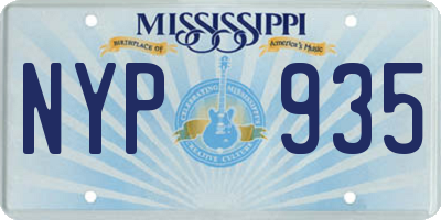 MS license plate NYP935
