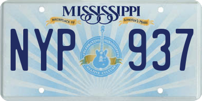 MS license plate NYP937
