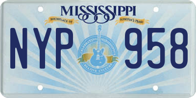 MS license plate NYP958