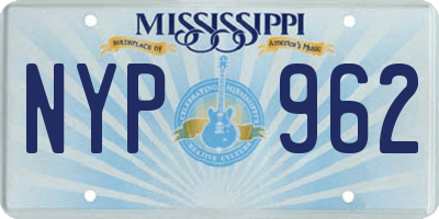 MS license plate NYP962