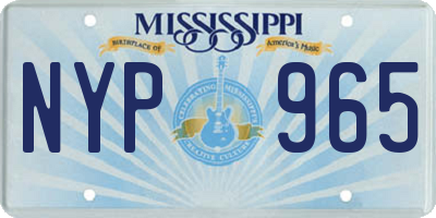 MS license plate NYP965