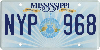 MS license plate NYP968