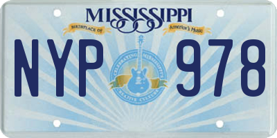 MS license plate NYP978