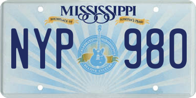 MS license plate NYP980