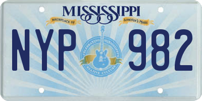 MS license plate NYP982