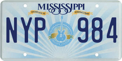 MS license plate NYP984