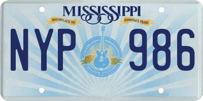 MS license plate NYP986