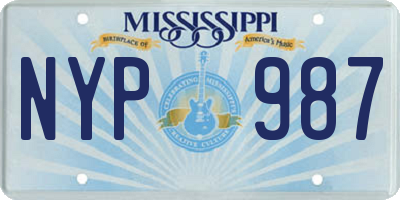 MS license plate NYP987