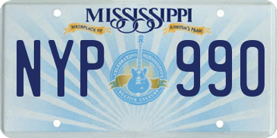 MS license plate NYP990