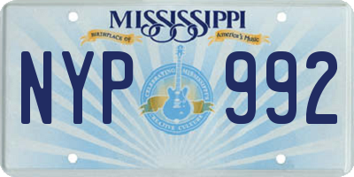 MS license plate NYP992