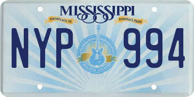 MS license plate NYP994