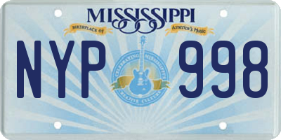 MS license plate NYP998