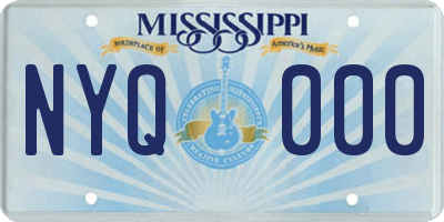 MS license plate NYQ000