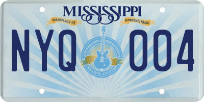 MS license plate NYQ004