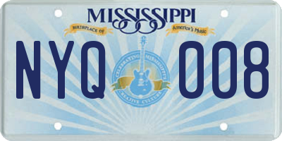 MS license plate NYQ008