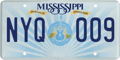 MS license plate NYQ009