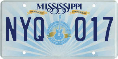 MS license plate NYQ017