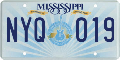 MS license plate NYQ019