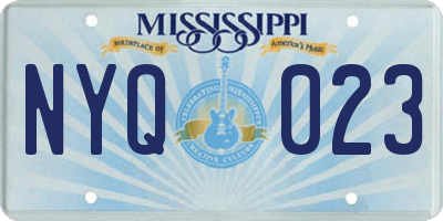 MS license plate NYQ023