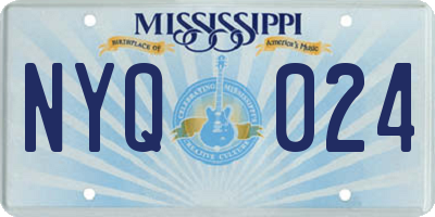 MS license plate NYQ024