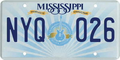 MS license plate NYQ026