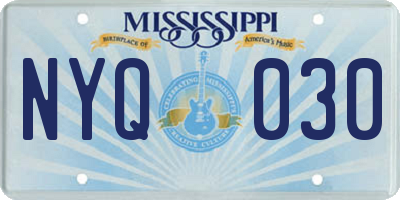 MS license plate NYQ030