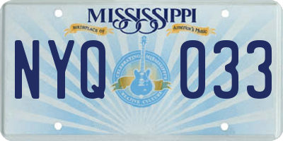 MS license plate NYQ033